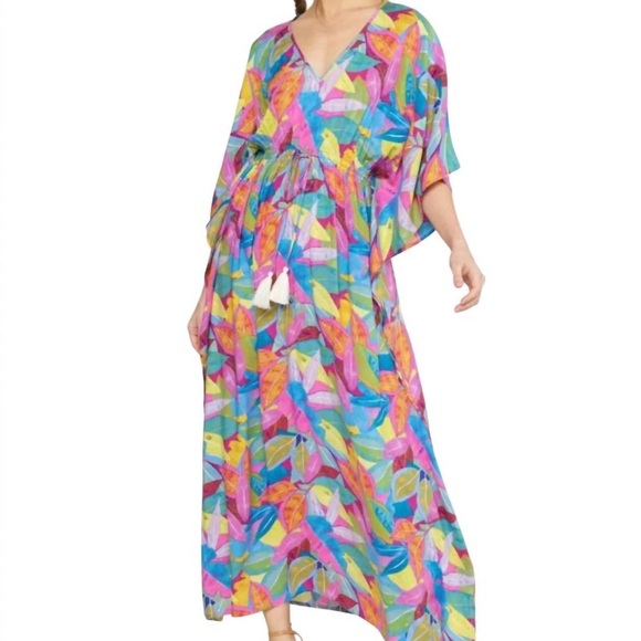 entro Dresses & Skirts - Entro Maxi V-Neck Flowy Dress - Vacation Summer Cruise Dress - Large